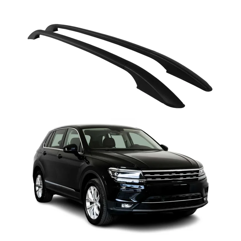 Aluminium Dachreling Relingträger für VW Tiguan mk2 2016-2024 Schwarz 2tlg