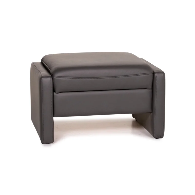 Mondo Recero Leder Hocker Grau Ottoman #14693