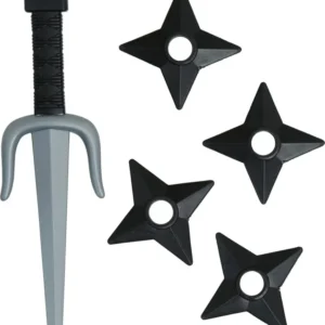 Ninja Nep Nunchaku Zwart Zilver 5st van Fiestas Guirca koop je bij Partywinkel