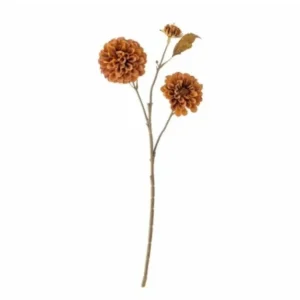 Orange Kunstblume Chrysantheme von Bloomingville mit drei naturgetreuen Blüten und einer Höhe von 66 cm.