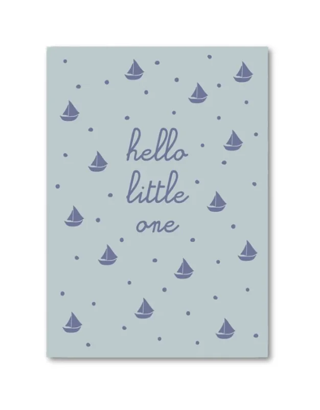 Postkarte I Hello Little One - blau
