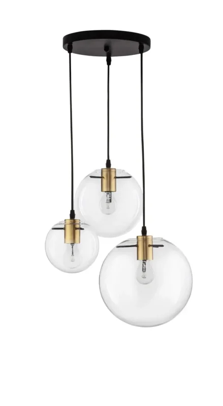 B-Ware Nova Luce Pendelleuchte Hängeleuchte Mirale E27 Led Schwarz Glas Metall 3 Flg - 5212017420817