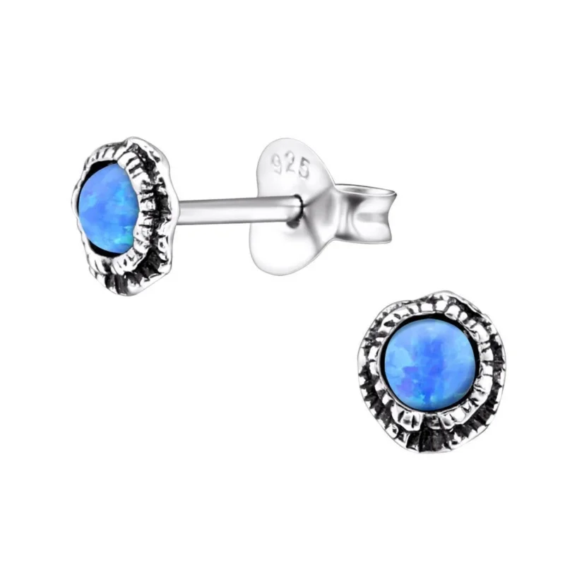 Ohrstecker 925 Silber Opal E - Coat oxidiert Muschel - chic - net.de