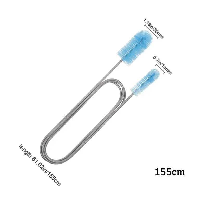 Flexible Reinigungsbürste für Aquarienrohre – Edelstahl & Nylon