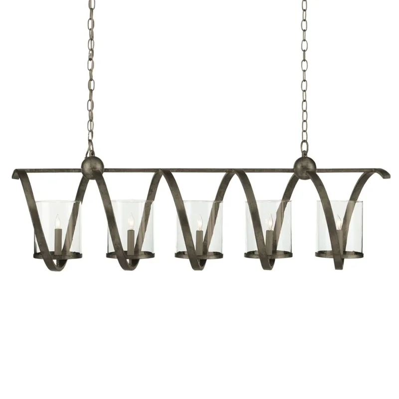 Currey & Company – Maximus Kronleuchter 5-flammig Bronze/Transparent