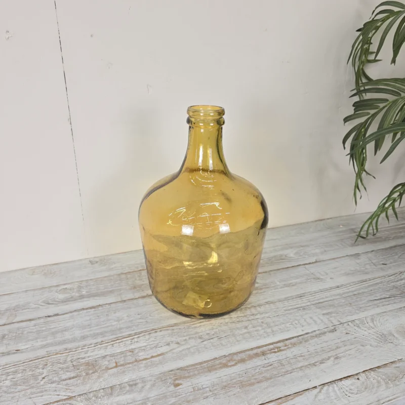 Große Glasvase 42cm Recyceltes Glas Bernstein Glasflasche Deko