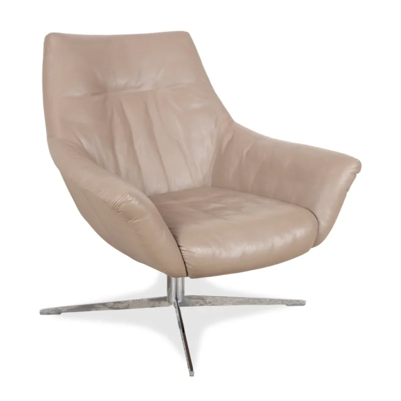 Rolf Benz 566 Leder Chrom Sessel Braun Grau Sofa Couch