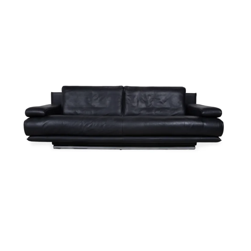 Rolf Benz 6500 Dreisitzer Leder Sofa Schwarz Couch manuelle Funktion