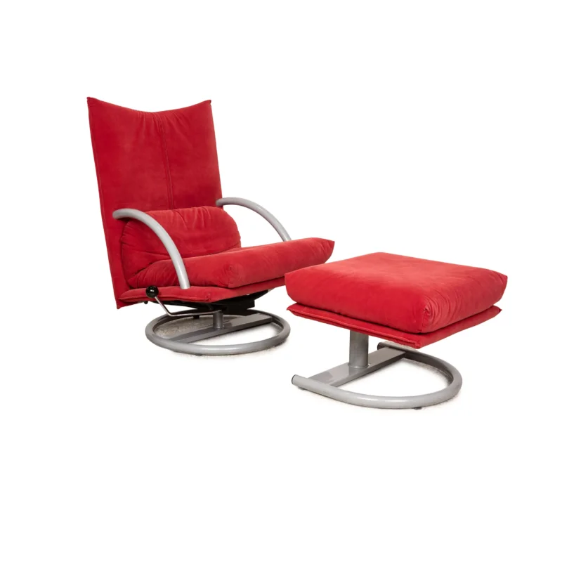 Rolf Benz BMP 418 Stoff Sessel Rot inkl. Hocker