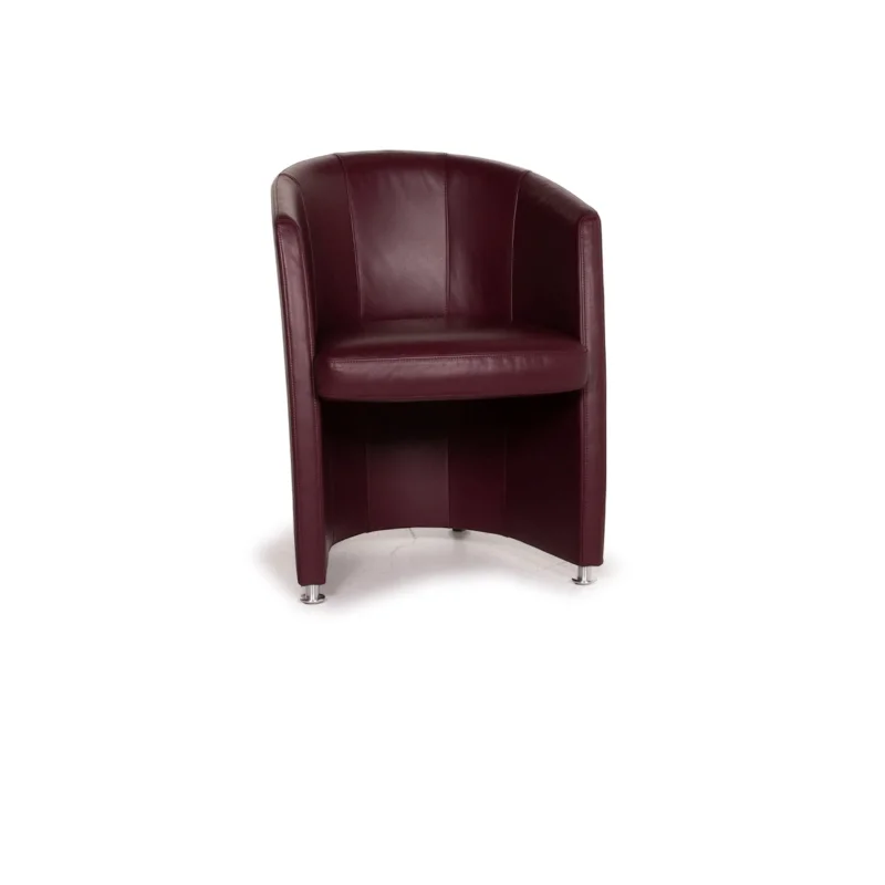 Rolf Benz Leder Sessel Dunkelrot Sessel Weinrot #15347