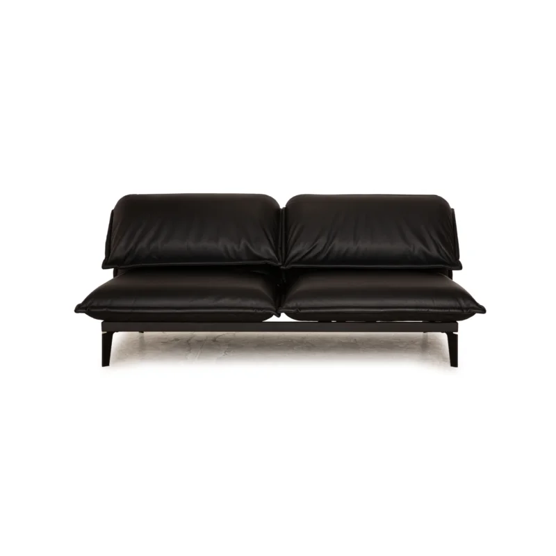 Rolf Benz Nova 340 Leder Zweisitzer Schwarz Sofa Couch Funktion