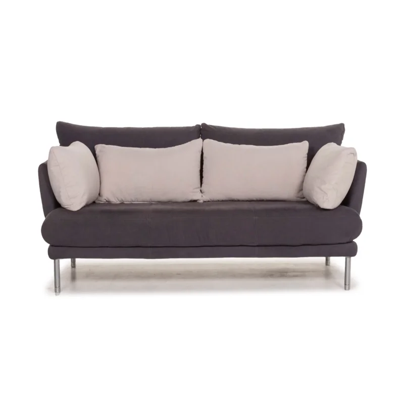 Rolf Benz Stoff Sofa Grau Zweisitzer Couch #12875
