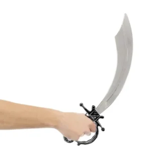 Sabre pirate pour adulte gris et noir en plastique