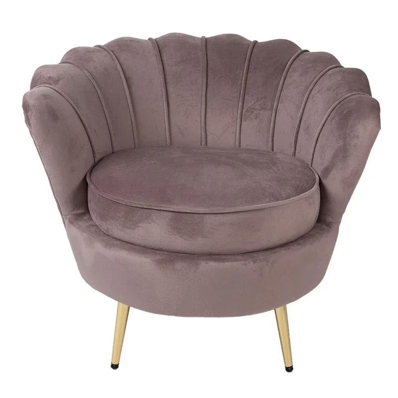 Sessel Muschel Rosa – moderner Polstersessel mit Samtoptik