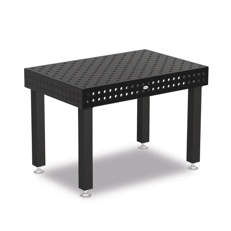 Produktansicht von Siegmund Schweißtisch 1200 x 800 x 150 mm Professional Extreme 8.7 System 22 Plasmanitriert, Diagonalraster Höhe 700 mm mit Lenkrolle und Feststellbremse
