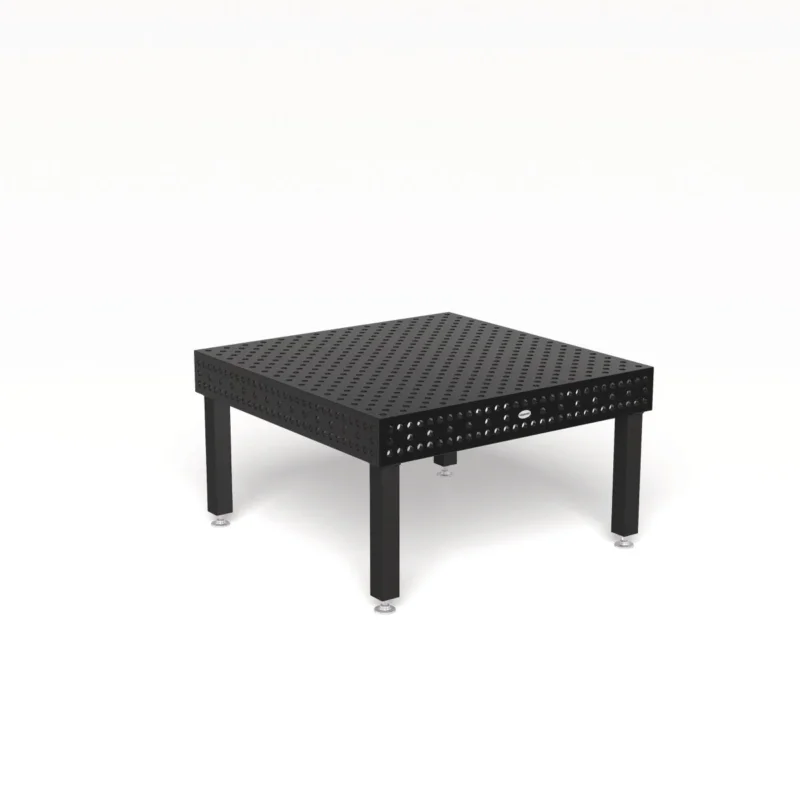 Produktansicht von Siegmund Schweißtisch 1500 x 1500 x 200 mm Professional Extreme 8.7 System 28 Plasmanitriert, Diagonalraster Höhe 650 mm mit Lenkrolle und Feststellbremse