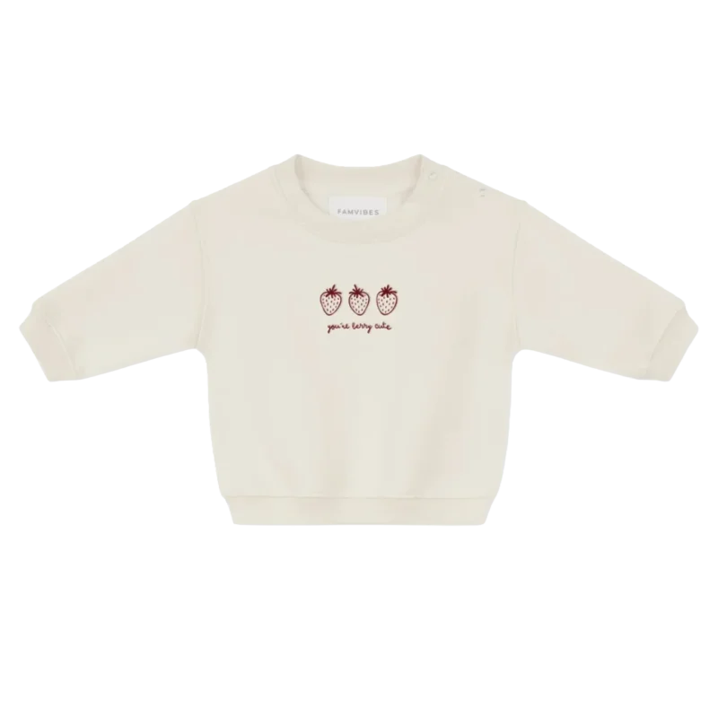 Famvibes SWEATSHIRT BERRY CUTE MILK