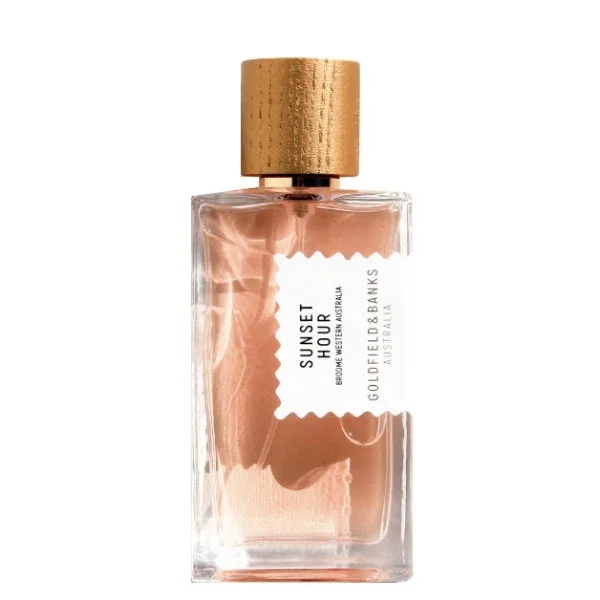 Goldfield & Banks - Native Collection - Sunset Hour Parfumflakon mit goldenem Holzverschluss und roségoldener Flüssigkeit