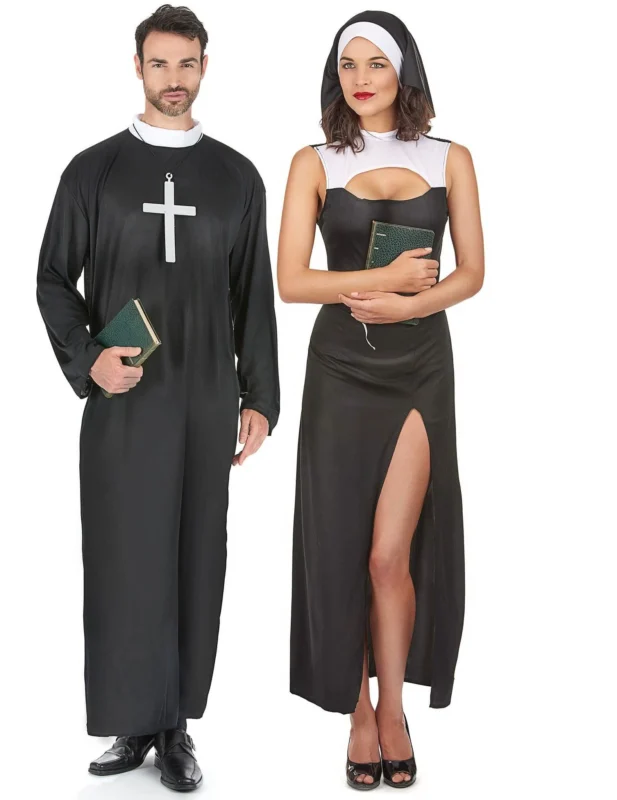 Nonnen-Priesterkostüm für Paare