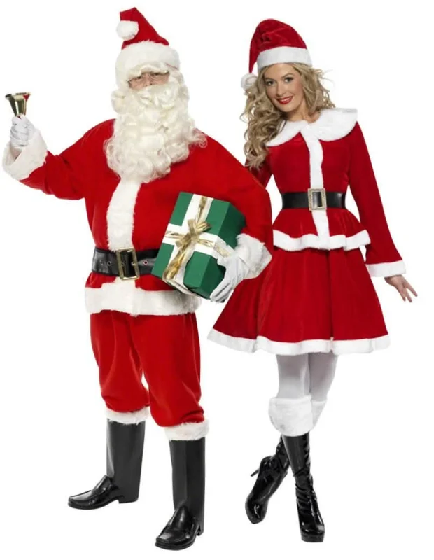 edles Paarkostüm Weihnachtsmann und Weihnachtsfrau