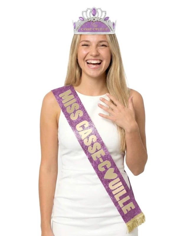 Miss-Casse-Couille-Accessoire-Set: Schal und Diadem
