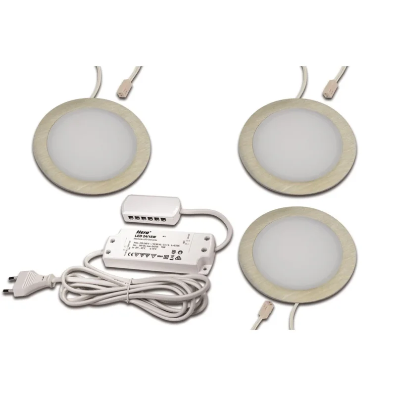 Hera - Downlight/Strahler/Flutlicht LED Einbauleuchte 3er - Set 3er Set #61060530003 nw, edelstahloptik