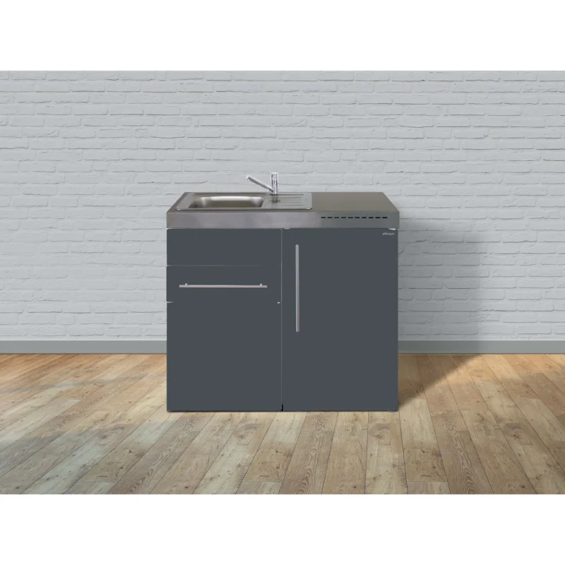 Stengel - Mini-Küche Miniküche Premiumline MPSG100SKSKSliBreS Schiefergrau