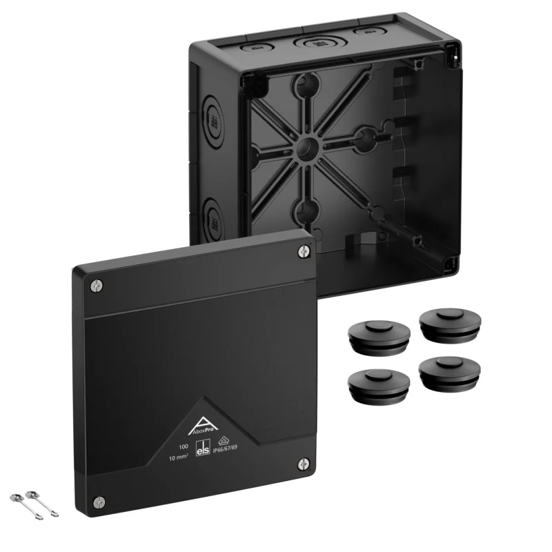 Spelsberg - Dose, Gehäuse für Montage auf der Wand/Decke Abzweigkasten Abox Pro 100-L/sw