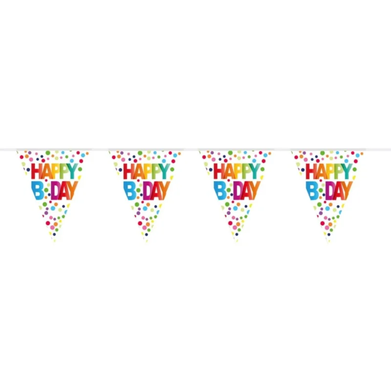 Verjaardag Slingers Happy Birthday Stippen 10m van Folat koop je bij Partywinkel