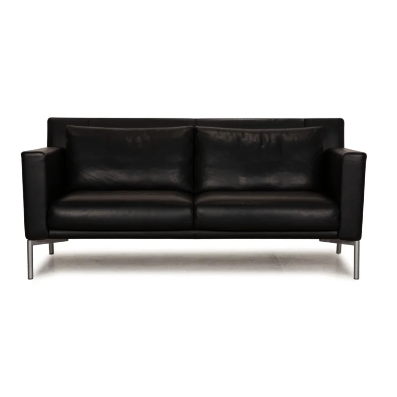 Walter Knoll Jason Leder Sofa Schwarz Zweisitzer Couch