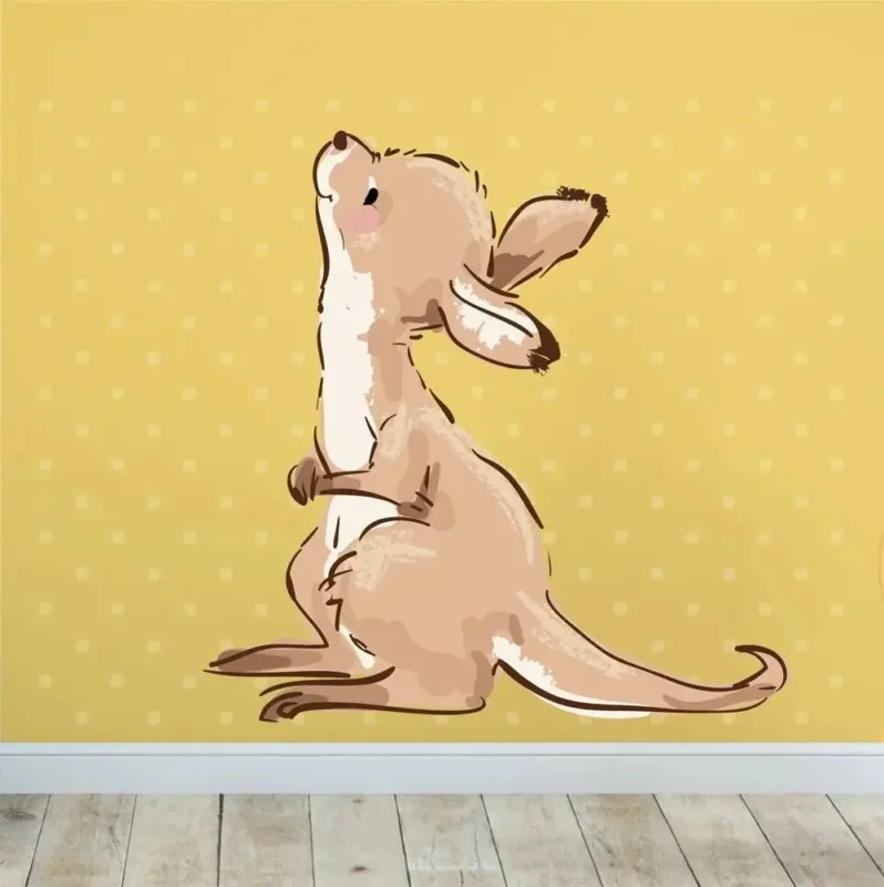Wandtattoo Neugieriges Känguru Baby - Aufkleber Wandsticker - Sunnywall - Individualität trifft Design