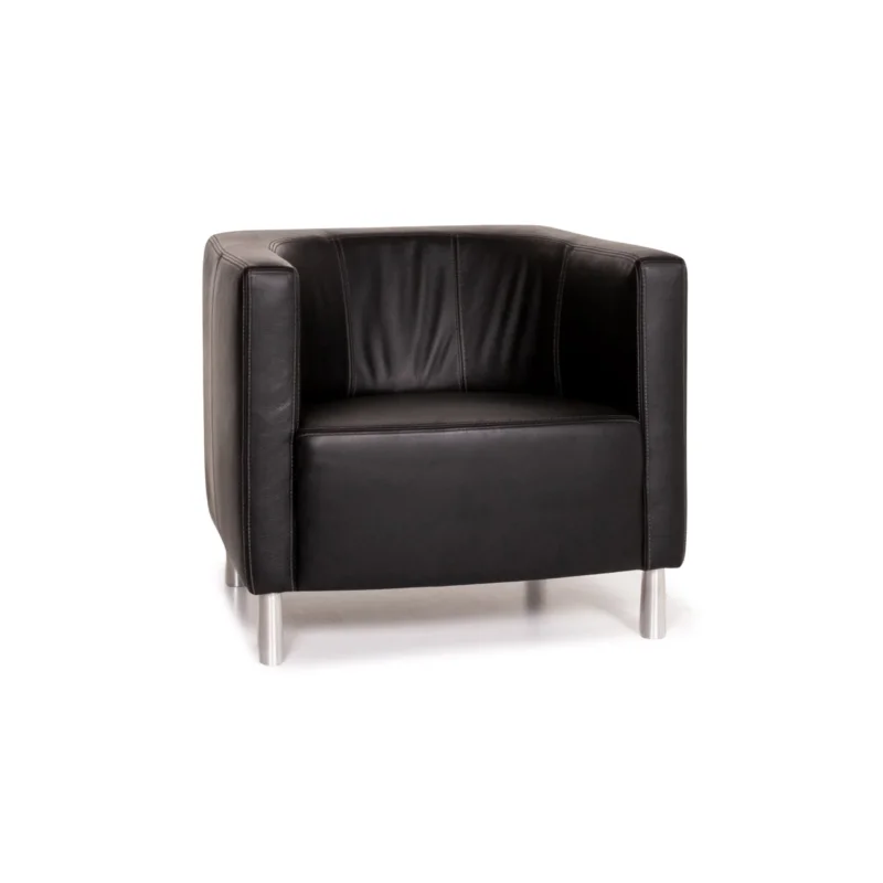 Willi Schillig Leder Sessel Schwarz #14542
