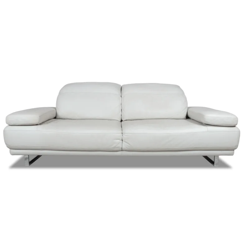 Willi Schillig Magnolia Leder Zweisitzer Hellgrau Creme Beige manuelle Funktion Sofa Couch