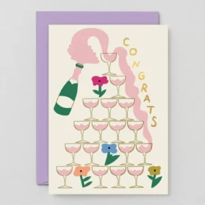 Wrap - CONGRATS CHAMPAGNE Hochzeitskarte - Grußkarte - ROSA ECK Concept Store