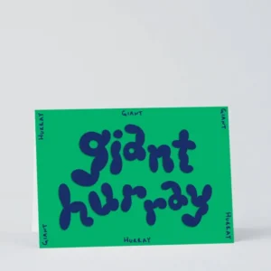 Wrap - GIANT HURRAY Grußkarte mit Prägung - ROSA ECK - 1 - 5 €, Blau, Grün