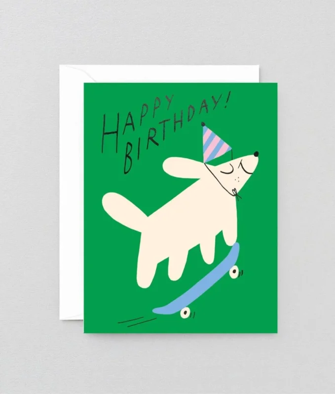 Wrap - HAPPY BIRTHDAY SKATEBOARD Geburtstagskarte für Kinder - Grußkarte - ROSA ECK Concept Store