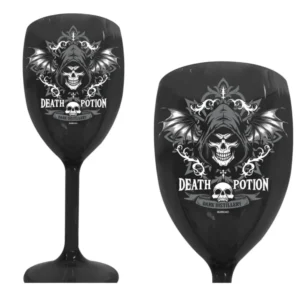 Zwart Wijnglas Death Potion van Fiestas Guirca koop je bij Partywinkel